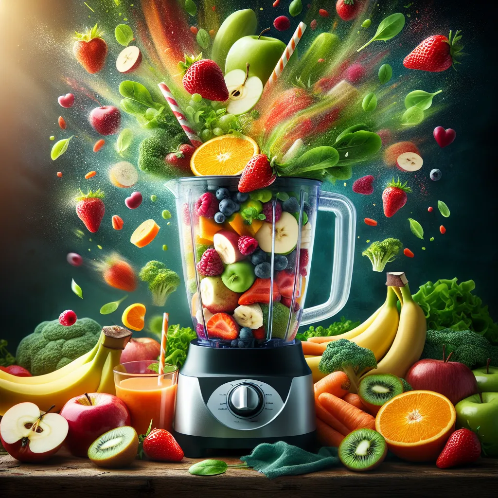 Image of a vibrant assortment of fruit smoothies with text overlay saying'Discover how a 7-day Smoothie Diet can transform your body, boost energy, and kickstart your weight loss journey'